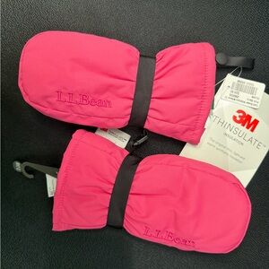 L.L. Bean Bright Pink Insulated Mittens - Size 12-24 months